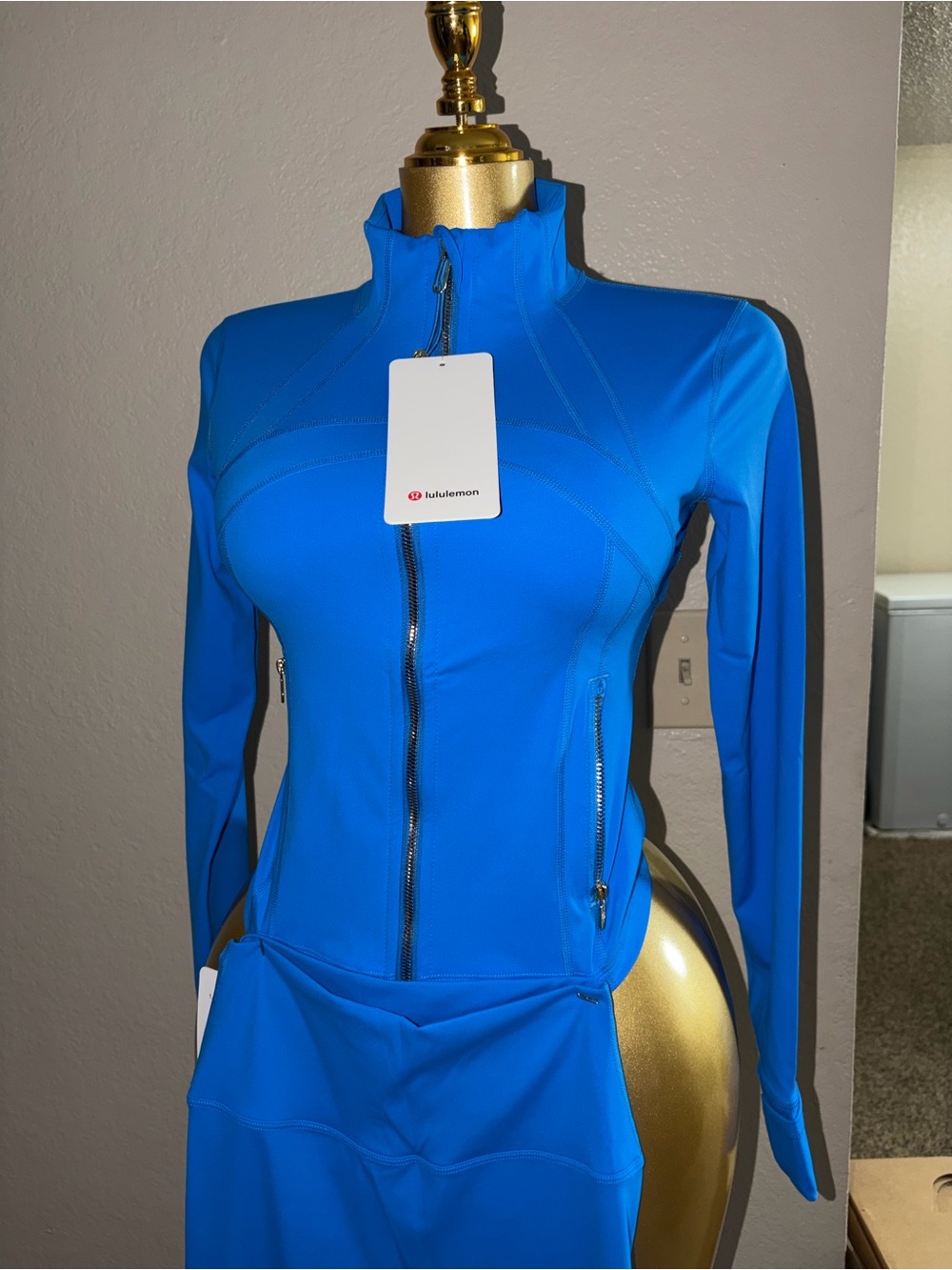 athletica Women's Electric Blue Zip-Front Bomber Jacket